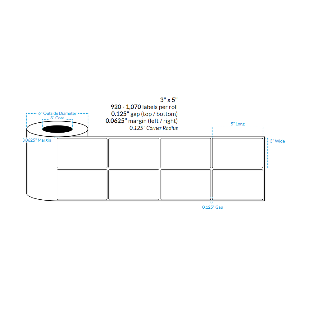 3" x 5" CRYSTAL PATTERN HOLOGRAPHIC {ROUNDED CORNERS} 2-ACROSS Roll Labels  (3"CORE/6"OD)