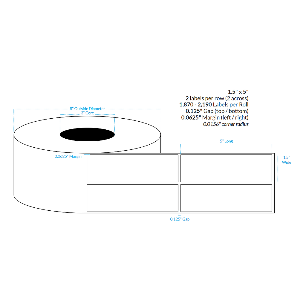 1.5" x 3" 2 ACROSS CRYSTAL PATTERN HOLOGRAPHIC {SQUARE CORNERS} Roll Labels (3"CORE/8"OD)