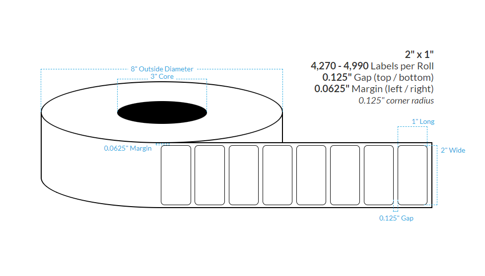 2" x 1" CRYSTAL PATTERN HOLOGRPAHIC {ROUNDED CORNERS} Roll Labels (3"CORE/8"OD)