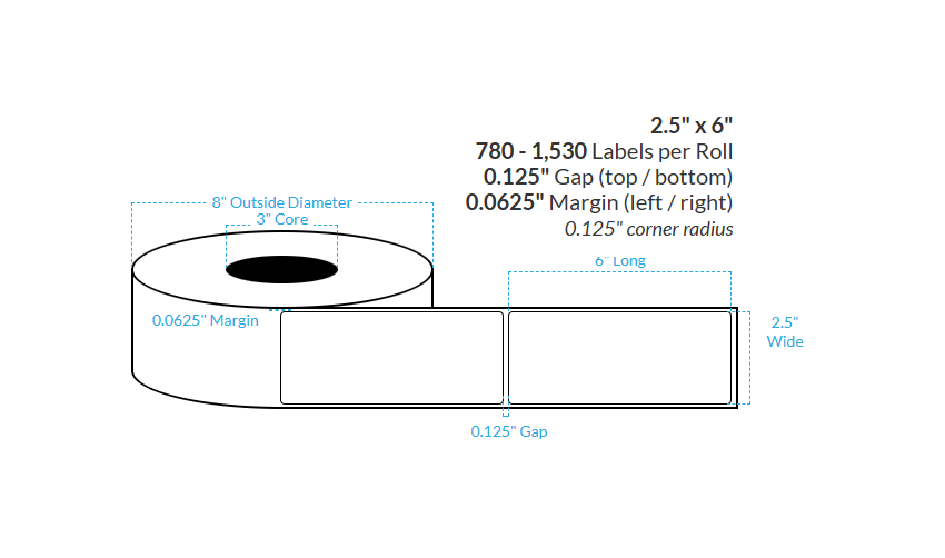 2.5" x 6"  CRYSTAL PATTERN HOLOGRAPHIC {ROUNDED CORNERS} Roll Labels (3"CORE/8"OD)