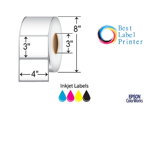 [C60GD002] 4” X 3” EPSON COLORWORKS MEDIA HIGH GLOSS LABELS {COLORWORKS C6000/C7500 SERIES} (3"CORE/8"OD)